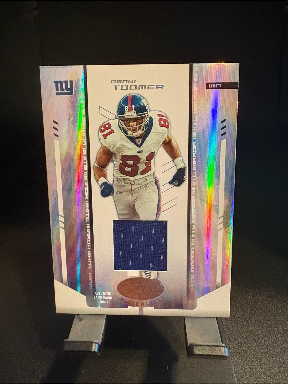 Platinum Mirror Amani Toomer Game-Worn Patch Card